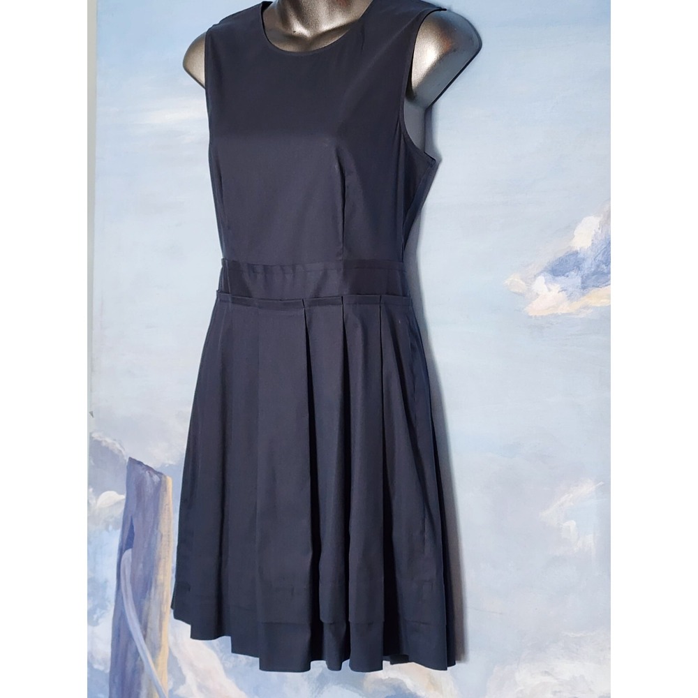 Theory SZ 2 Sleeveless Pleated A Line Dress In Steel Blue LNC!